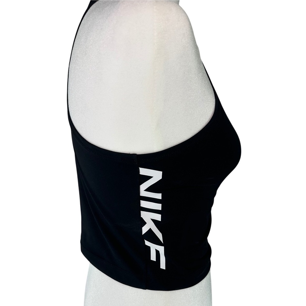 Nike Dri-Fit Pro Black Cropped Tank Size Medium - Picture 3 of 7